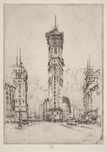 The Times Building by Joseph Pennell, print, 1904
