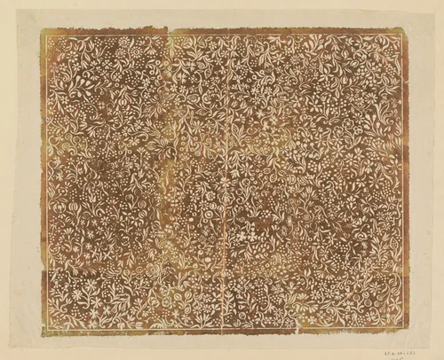 Blad met ranken met bloemen en vruchten by anonymous, other, 1750-1800