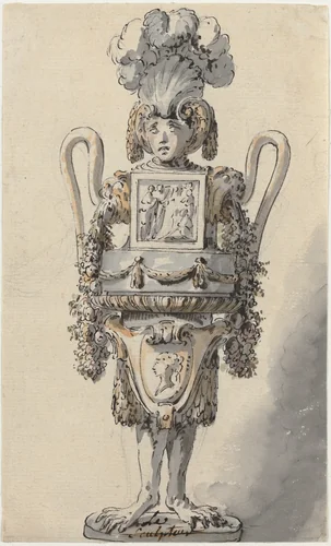 Caricature of a Sculptor by Jean Charles Delafosse, drawing, 1734-1789