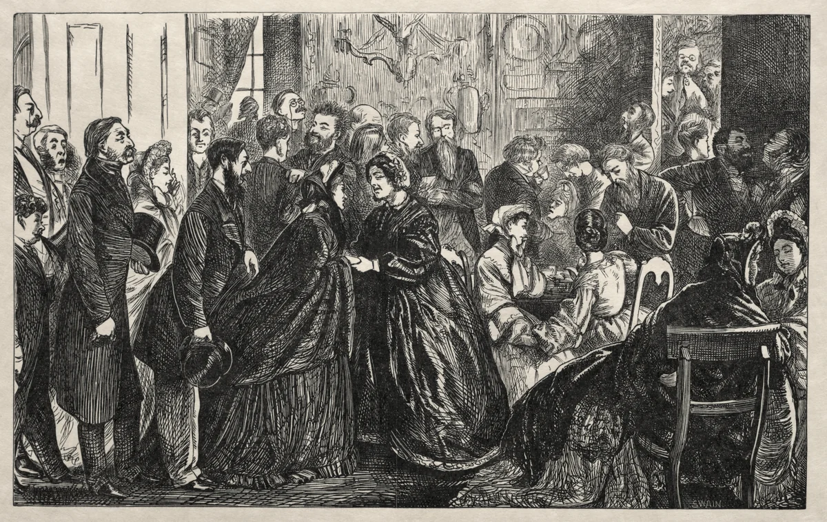 A Kettledrum in Mayfair by George Du Maurier, print, 1862