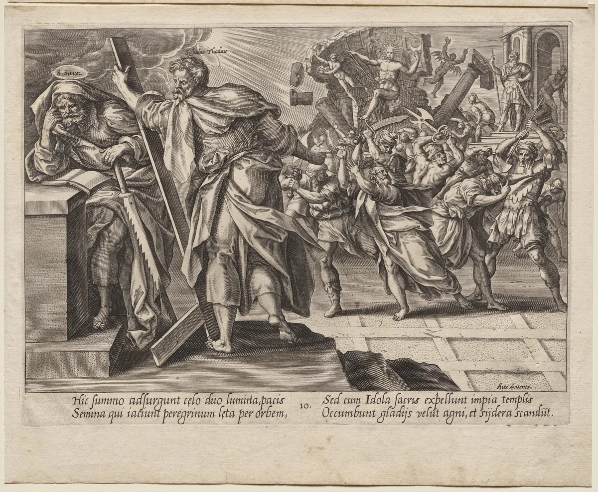 Sts. Judas Thadeus and Simon the Zealot by Hendrick Goltzius, print, 1573-1583
