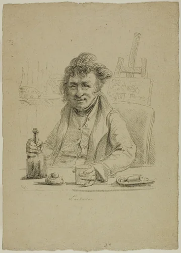 Portrait of Lantara in the Role of Joly, from Le Peintre au Cabaret by Dominique Vivant Denon, print, 1816