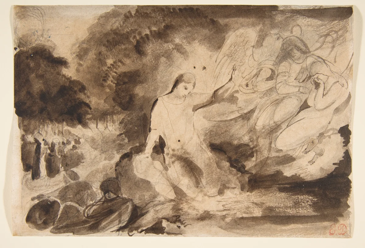 The Agony in the Garden by Eugène Delacroix, drawing, 1823-1824