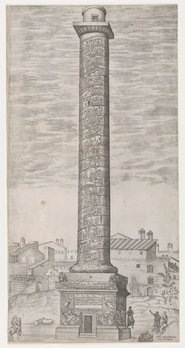 Column of Trajan, from "Speculum Romanae Magnificentiae" by anonymous, print, 1480-1562