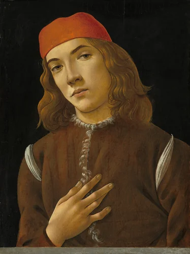 Portrait of a Youth by Sandro Botticelli, painting, 1482-1485