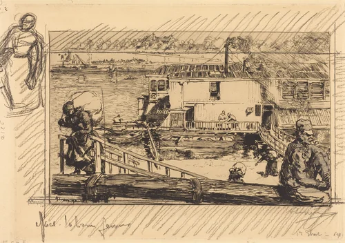 The Wash-house (Le lavoir) by Auguste Lepère, print, 1891