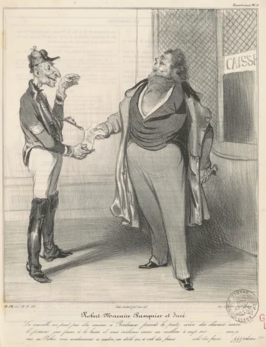 Robert Macaire banquier et juré by Honoré Daumier, print, 1836