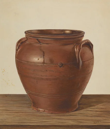 Two Handled Jar - Stoneware by Philip Smith, index of american design, 1939