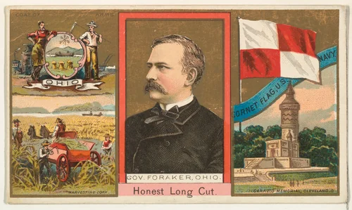 Governor Foraker, Ohio, from "Governors, Arms, Etc." series (N133-1), issued by Duke Sons & Co. by W. Duke, Sons & Co., print, 1885-1892