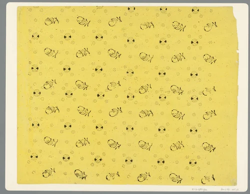 Blad met strooipatroon van eikels en stippen by anonymous, print, 1850-1950