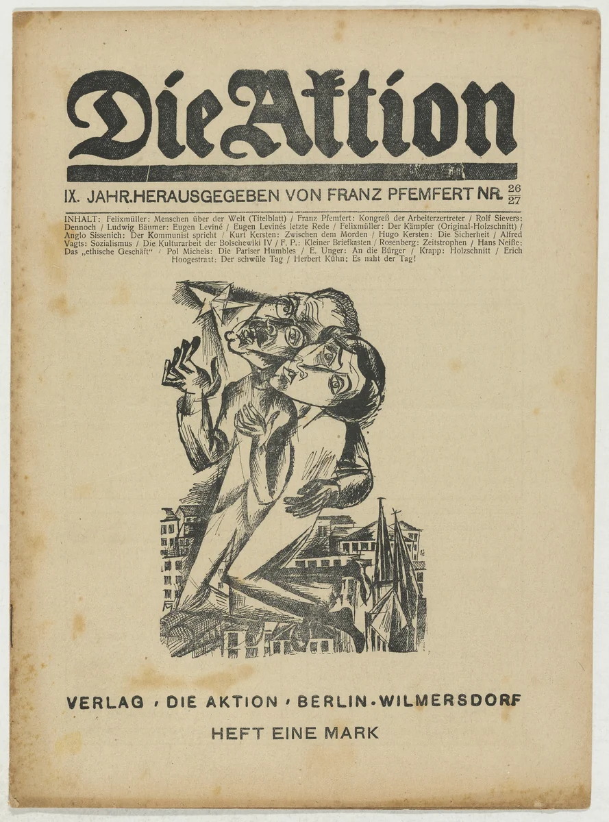 Die Aktion, vol. 9, no. 26/27 by Conrad Felixmüller, periodical, 1919