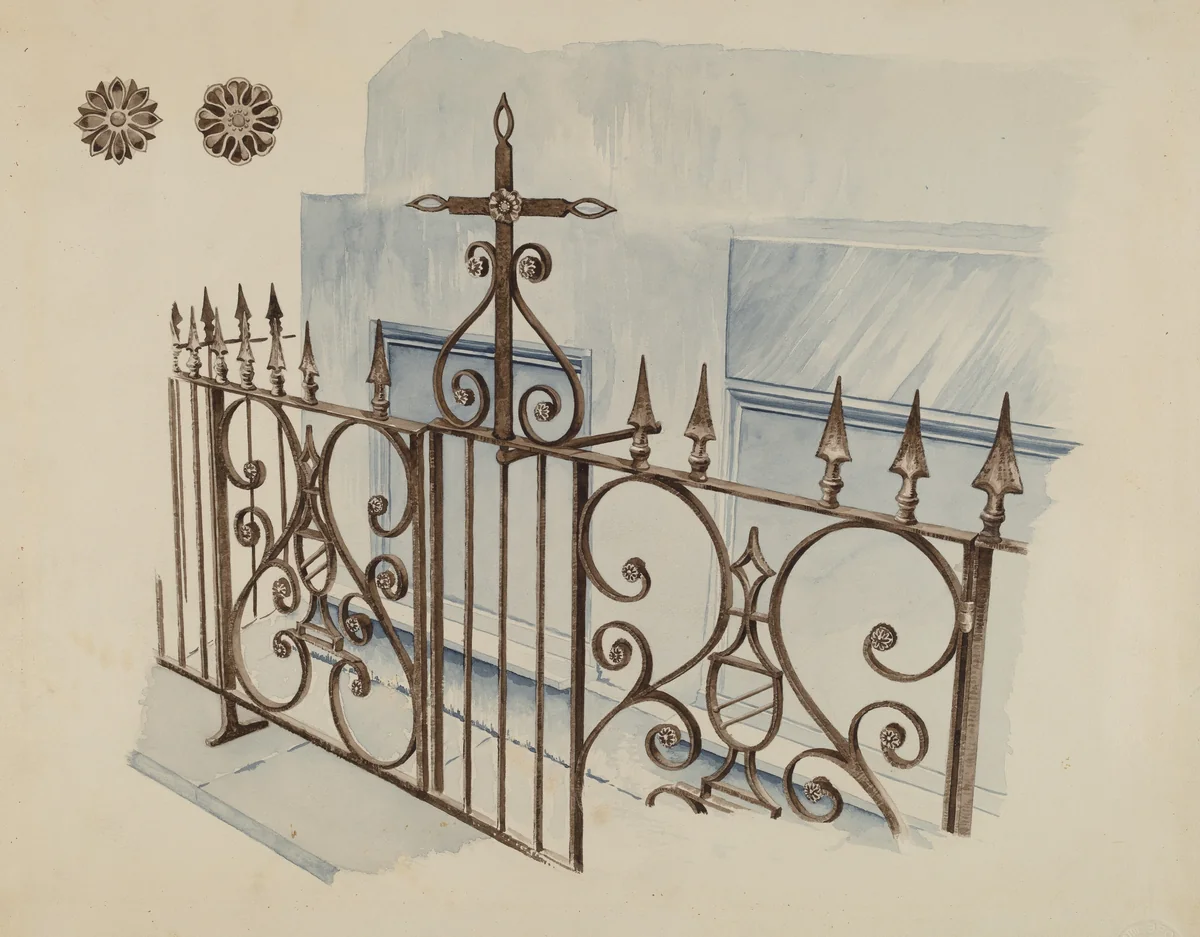 Iron Gate and Fence by Ray Price, index of american design, 1936