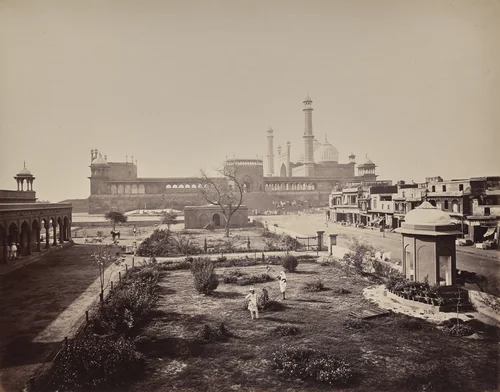 Delhi. View of North Side of the Jamma Musjid in Principal Mabonedau Place of Worship by Samuel Bourne, photograph, 1863-1870