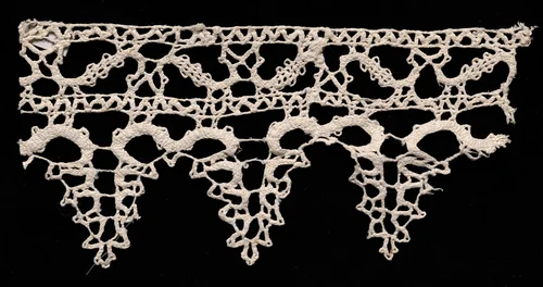 Bobbin Lace Insertion with Edging of Points by Unknown, textile, 1500-1699