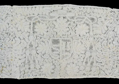 Insertion with Cardinal's Coat-of-Arms by Italy, Milan, textile, 1675-1725