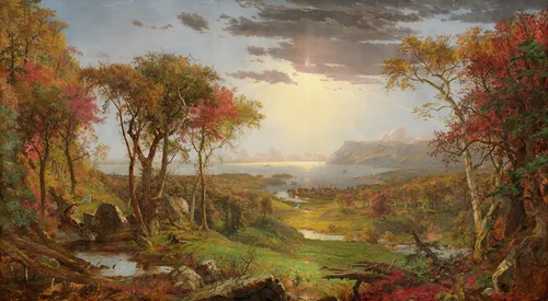 Autumn - On the Hudson River by Jasper Francis Cropsey, painting, 1860