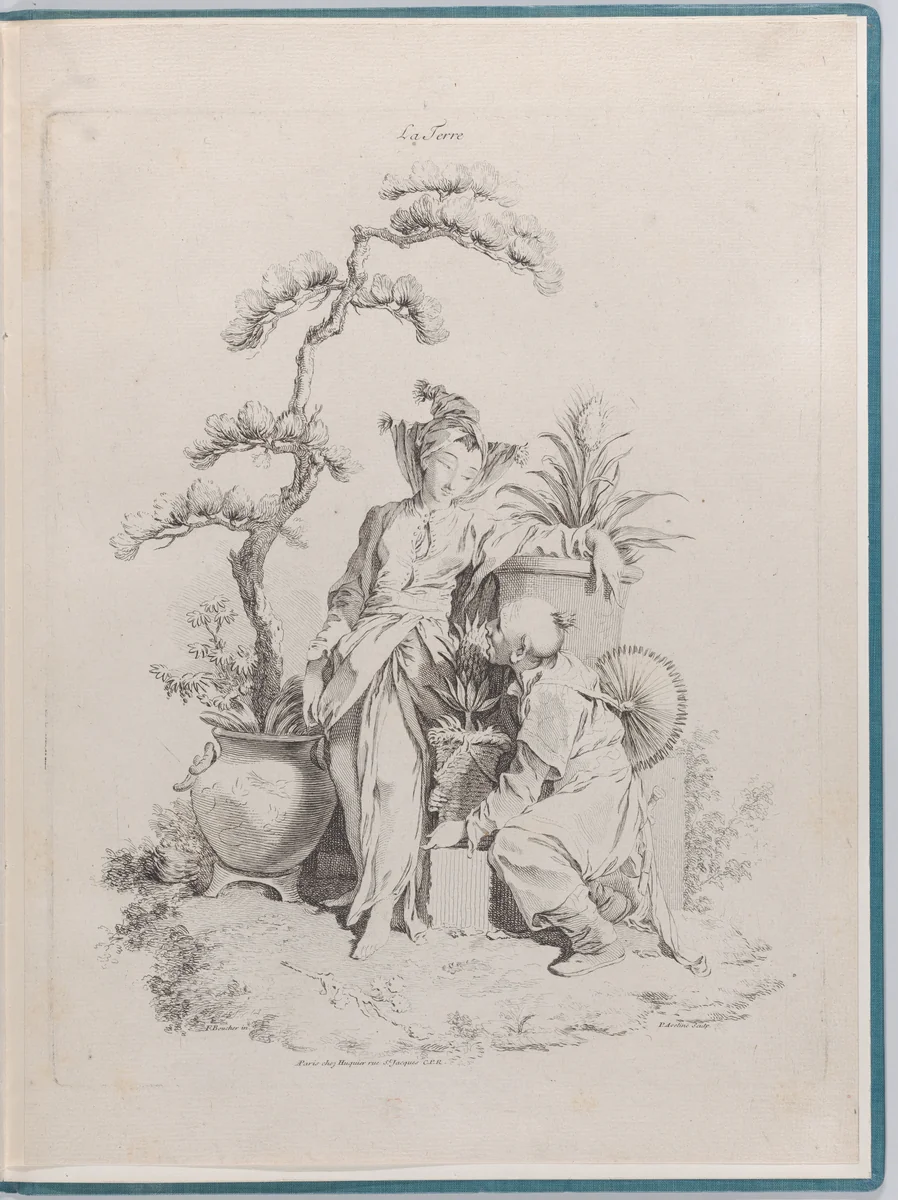 Earth, from The Four Elements by Pierre Alexandre Aveline, print, 1738-1749