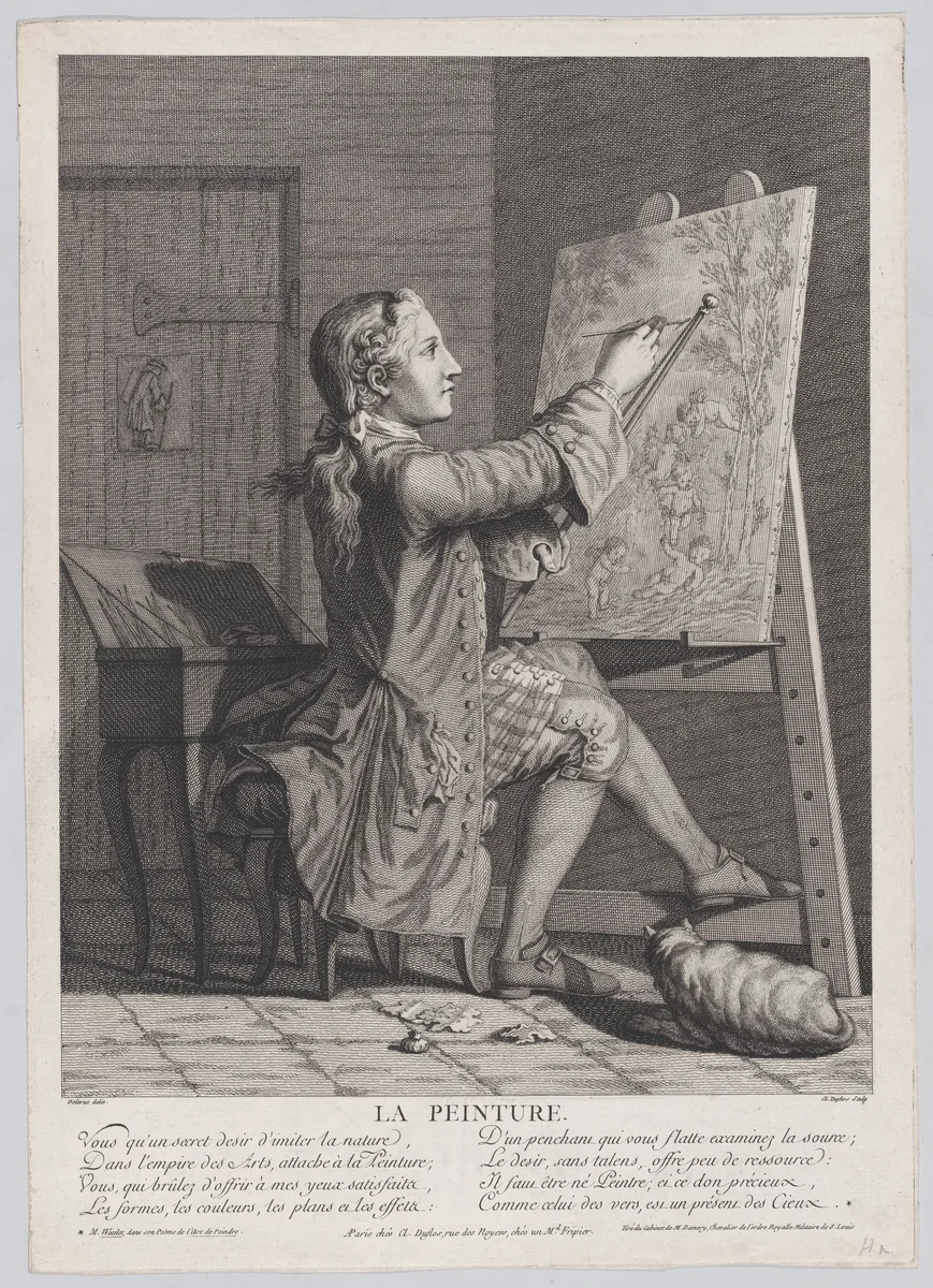 La Peinture by Claude Augustin Duflos le Jeune, print, 1770-1786