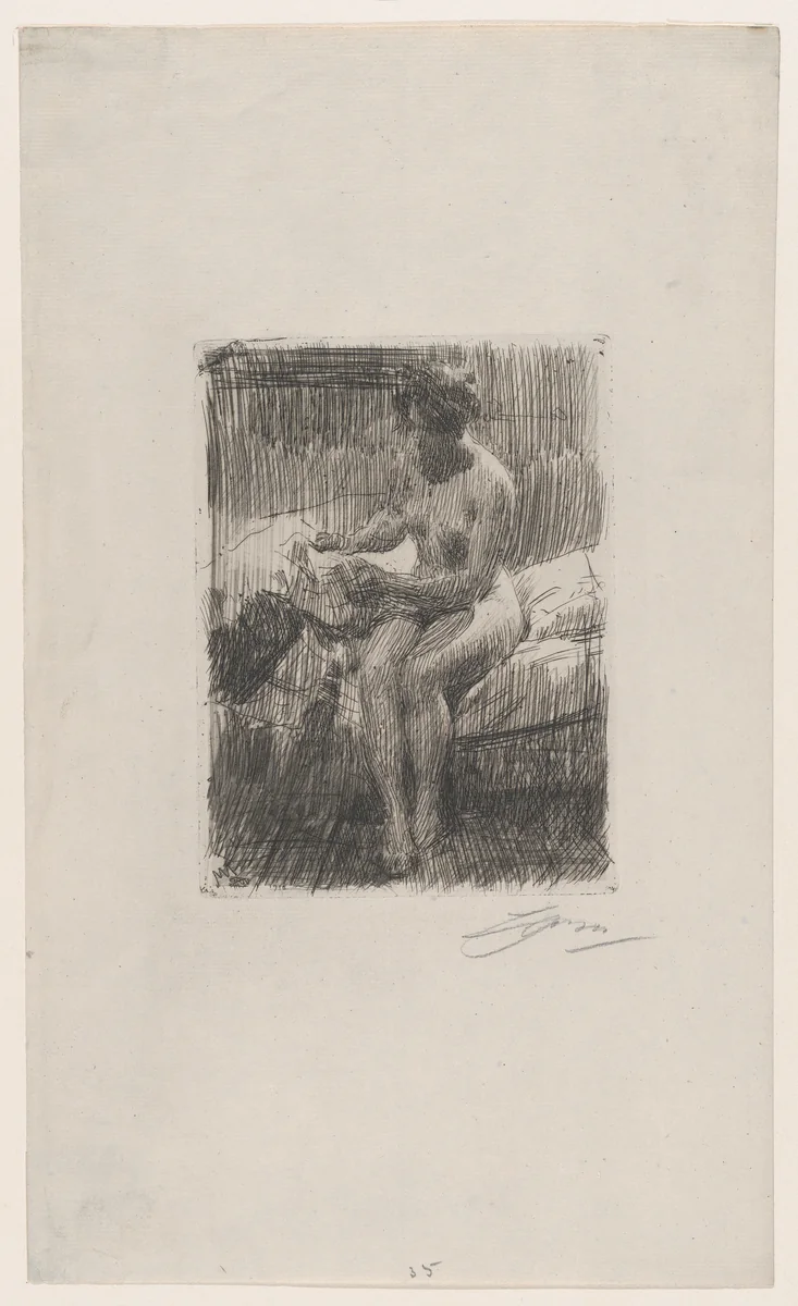 Model Reading by Anders Zorn, print, 1910