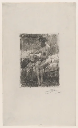 Model Reading by Anders Zorn, print, 1910