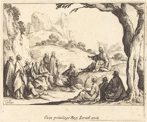 Sermon on the Mount by Jacques Callot, print, 1635