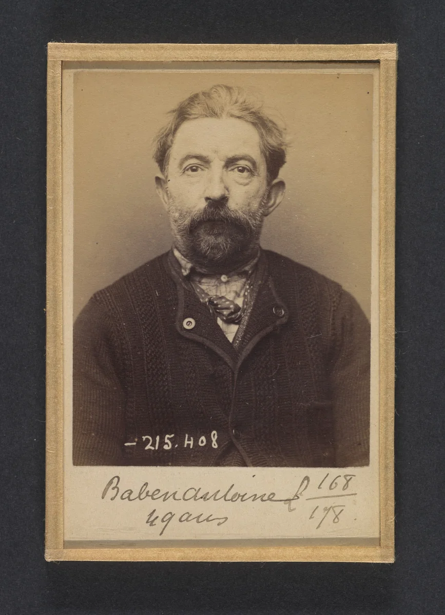 Baben. Hyppolyte, Antoine. 49 ans, né à St Sermain (Aveyron). Serrurier. Anarchiste. 9/3/94. by Alphonse Bertillon, photograph, 1894