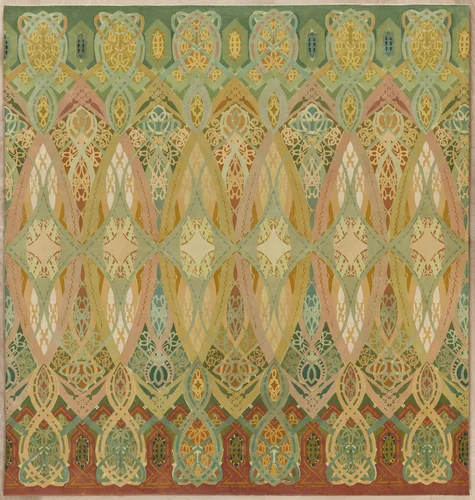 Stenciled Frieze Panel from the Trading Room of the Chicago Stock Exchange, Chicago, IL by Dankmar Adler, Louis Sullivan, architecture, 1893