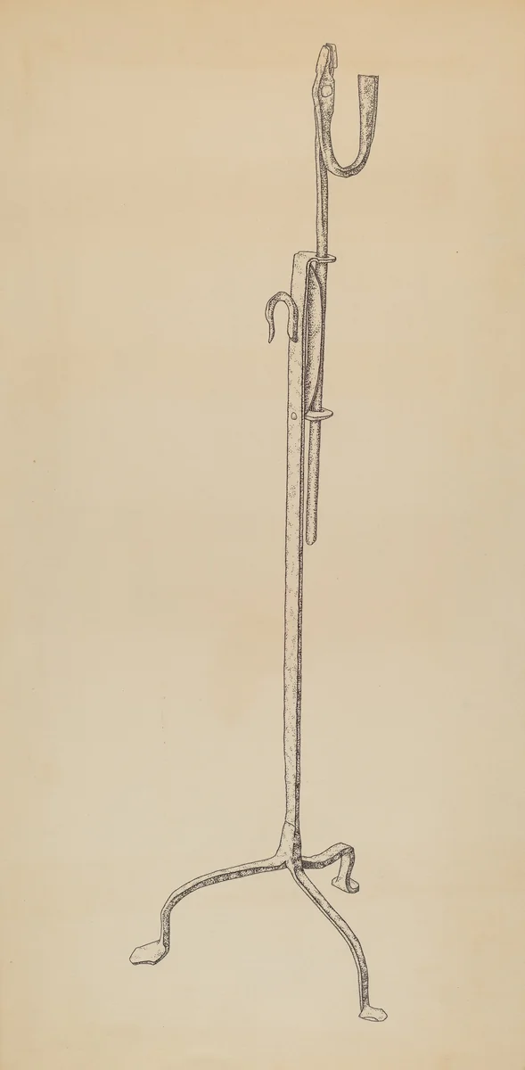 Rush and Candle Stand by Irene Lawson, index of american design, 1939