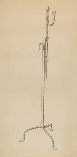 Rush and Candle Stand by Irene Lawson, index of american design, 1939