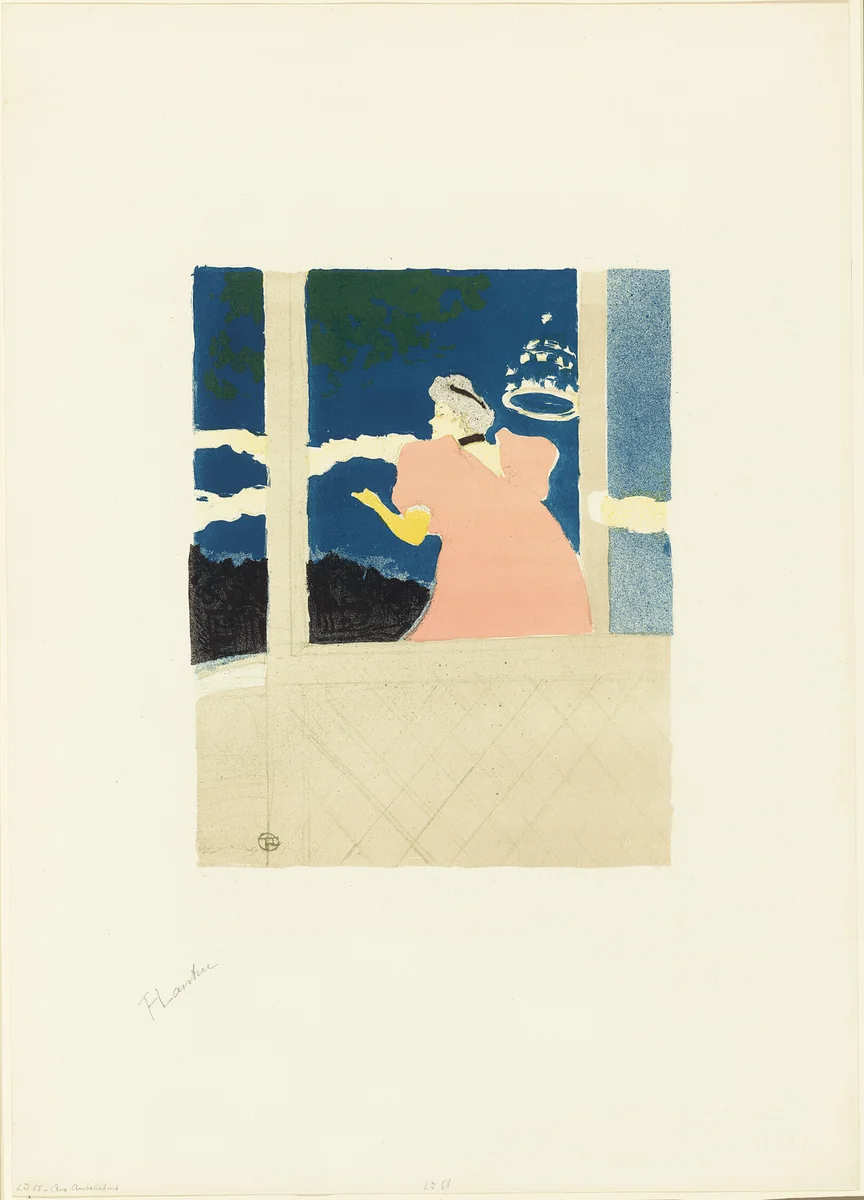 At the Ambassadeurs—Singer at the Café-concert, from the sixth album of L'Estampe originale by Henri de Toulouse-Lautrec, print, 1894