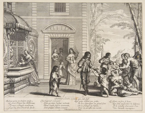 Giving Drink to the Thirsty (Donner à boire à ceux qui ont soif) by Abraham Bosse, print, 1602-1676