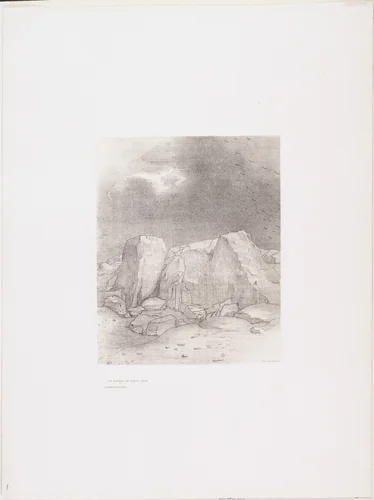 . . . And He Discerns an Arid, Knoll-Covered Plain (. . . Et il distingue une plaine aride et mamelonneuse) from The Temptation of Saint Anthony (La Tentation de Saint-Antoine) by Odilon Redon, print, 1896