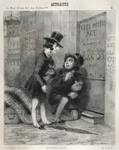 Actualités: Hé mon vieux! c'est comme cela qu'on fait les affaires aujourdhui! on affice... by Clémente Pruche, print, 1841