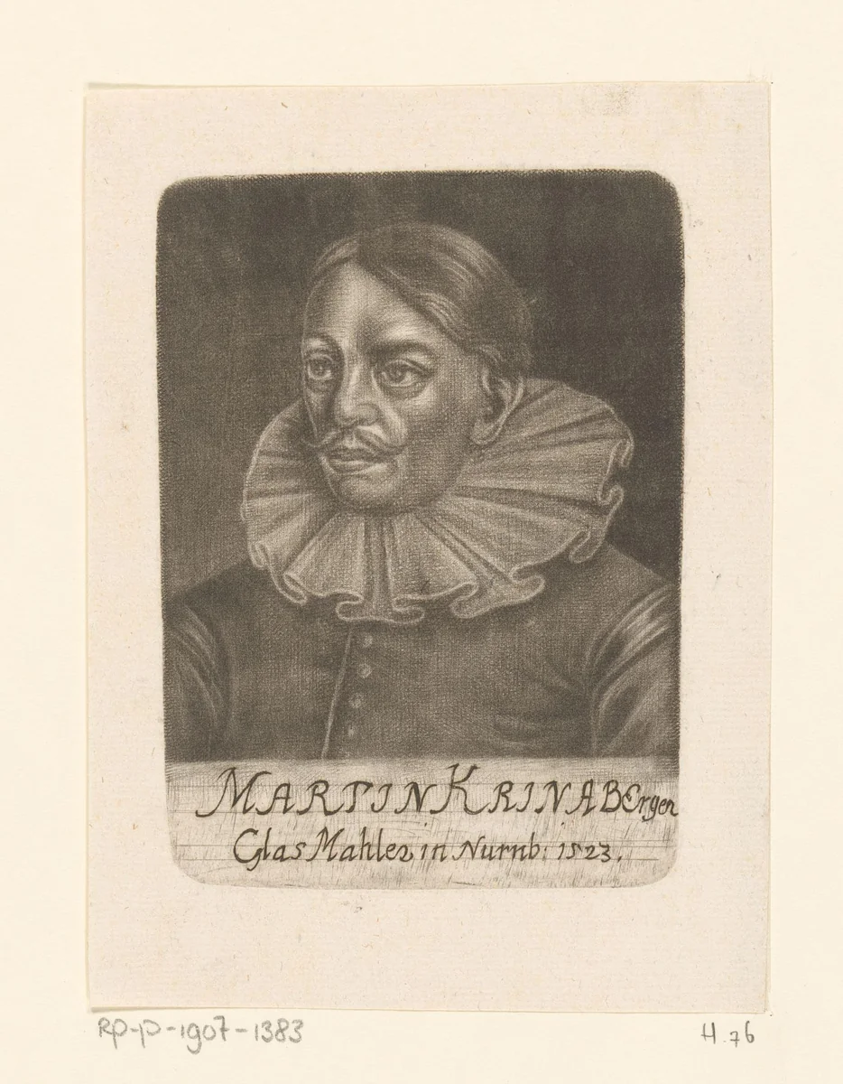 Portret van Martin Krinaberger by Georg Fennitzer, print, 1656-1722