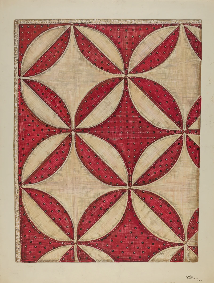 Old Fashioned Quilt by Marie Lutrell, index of american design, 1940