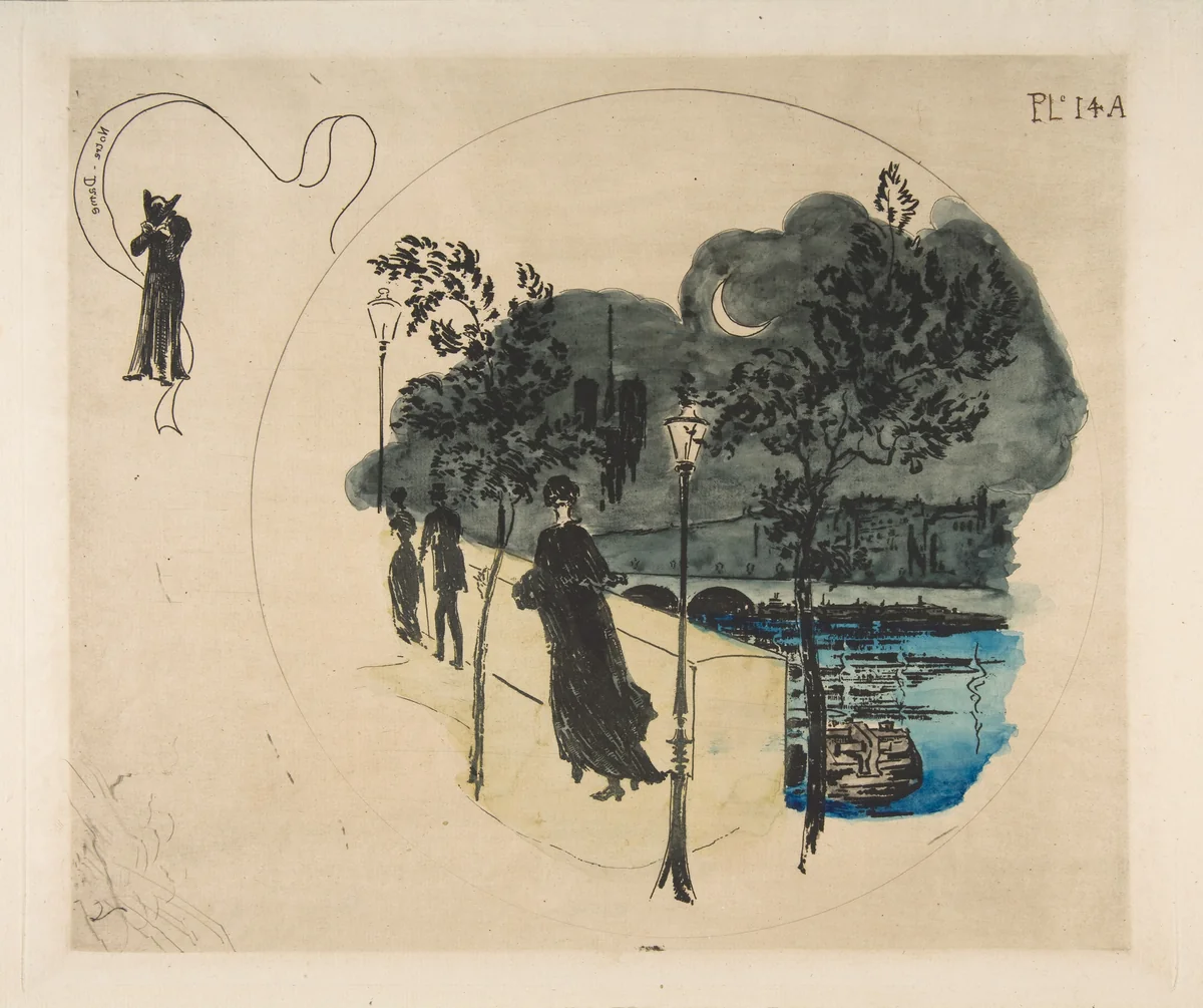 Decoration for a Plate: Notre Dame by Félix Bracquemond, print, 1870