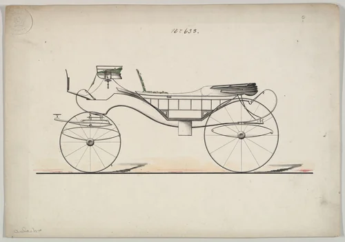 Caleche #633 by Brewster & Co., drawing, 1850-1870