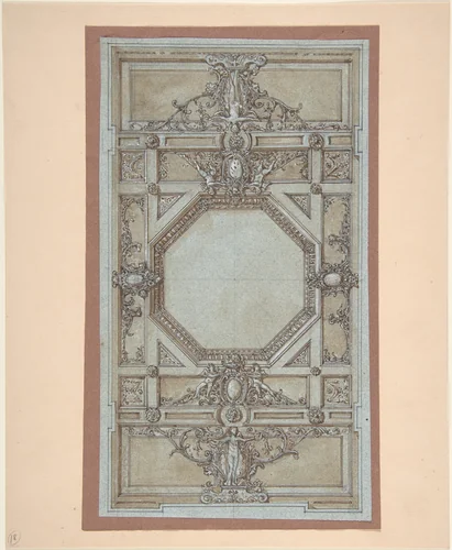 Design for Ceiling Decoration by anonymous, drawing, 1870