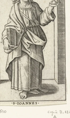 Apostel Johannes de Evangelist met miskelk by anonymous, print, 1517-1577