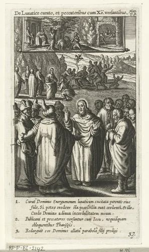 Christus geneest een bezeten jongen by Boëtius Adamsz. Bolswert, print, 1590-1622