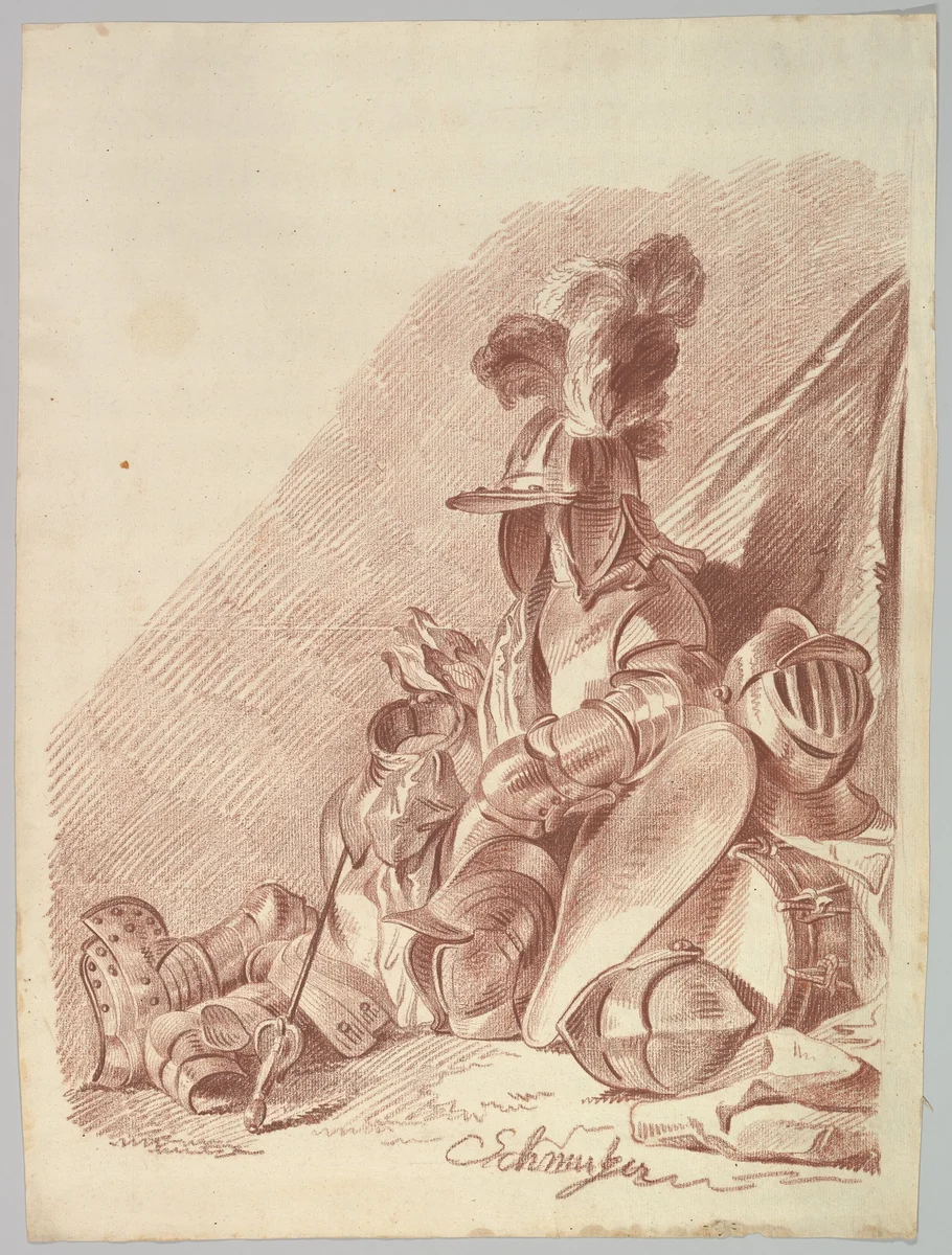 Armorial Trophy by Jakob Matthias Schmutzer, drawing, 1765-1810