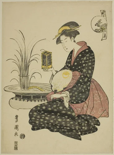 The Sixth Month (Roku gatsu), from the series "Fashionable Twelve Months (Furyu junikagetsu)" by Utagawa Toyokuni I (初代 歌川 豊国), print, 1788-1798
