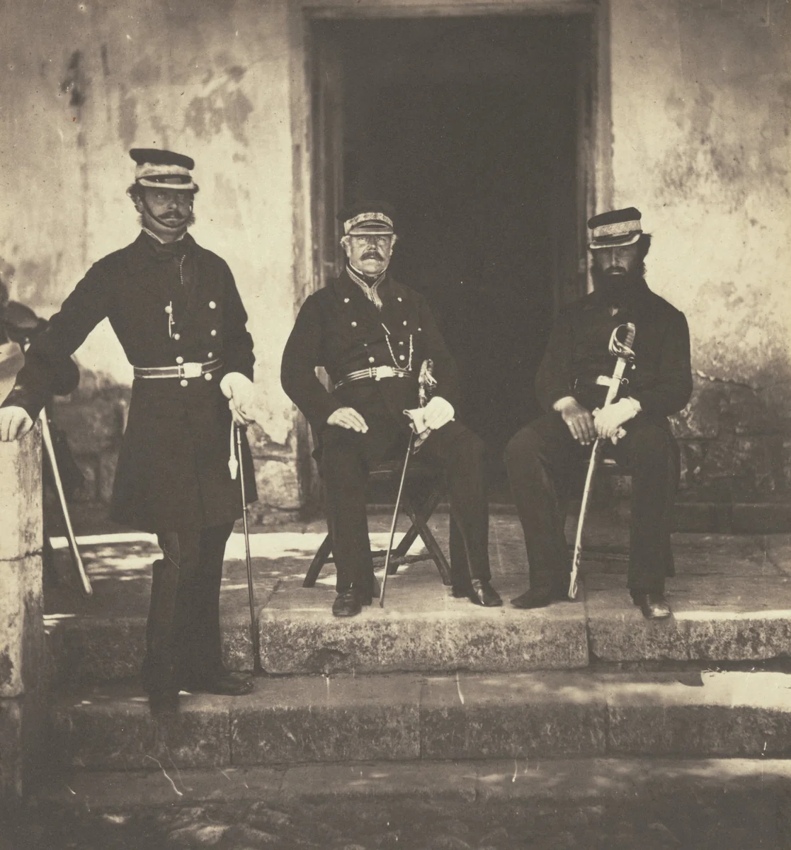 Major General Lockyer and Two of His Staff by Roger Fenton, photograph, 1856