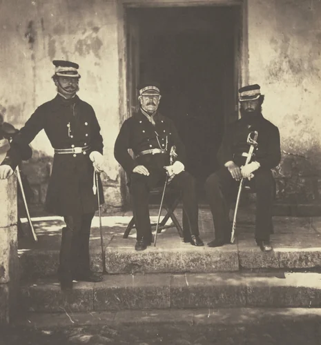Major General Lockyer and Two of His Staff by Roger Fenton, photograph, 1856