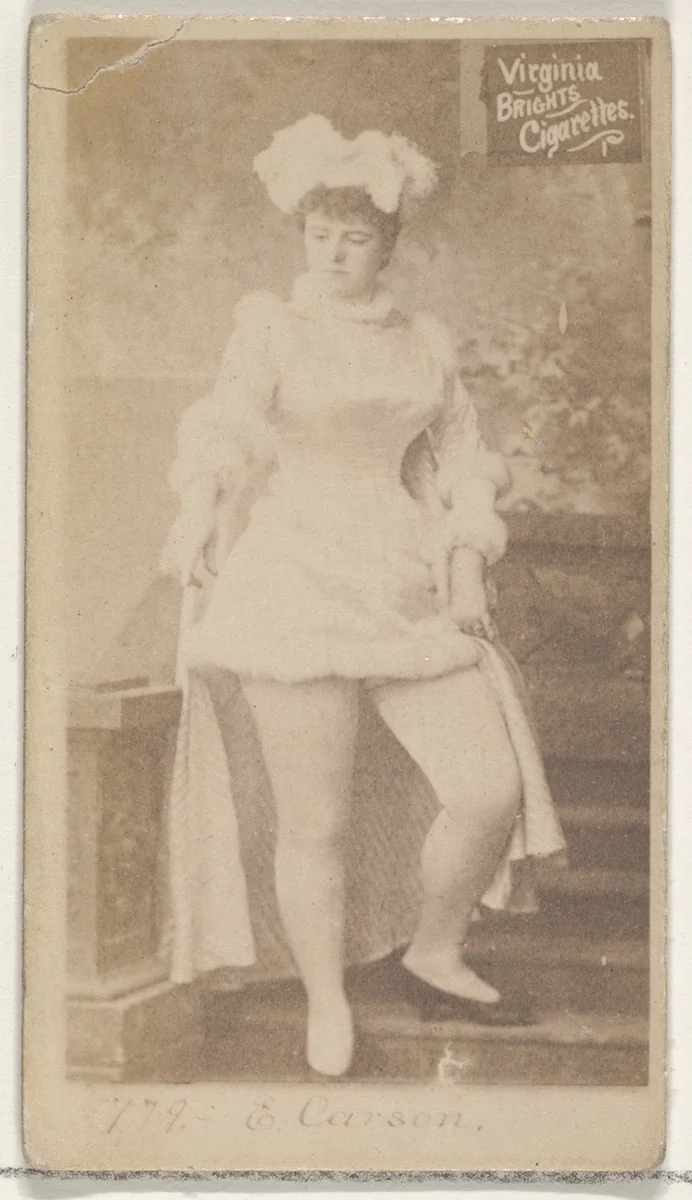 Card 778, Emma Carson, from the Actors and Actresses series (N45, Type 2) for Virginia Brights Cigarettes by Allen & Ginter, photograph, 1885-1891