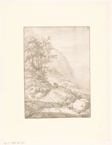 Mountain Path with a Laden Donkey by Jan Hackaert, drawing, 1658