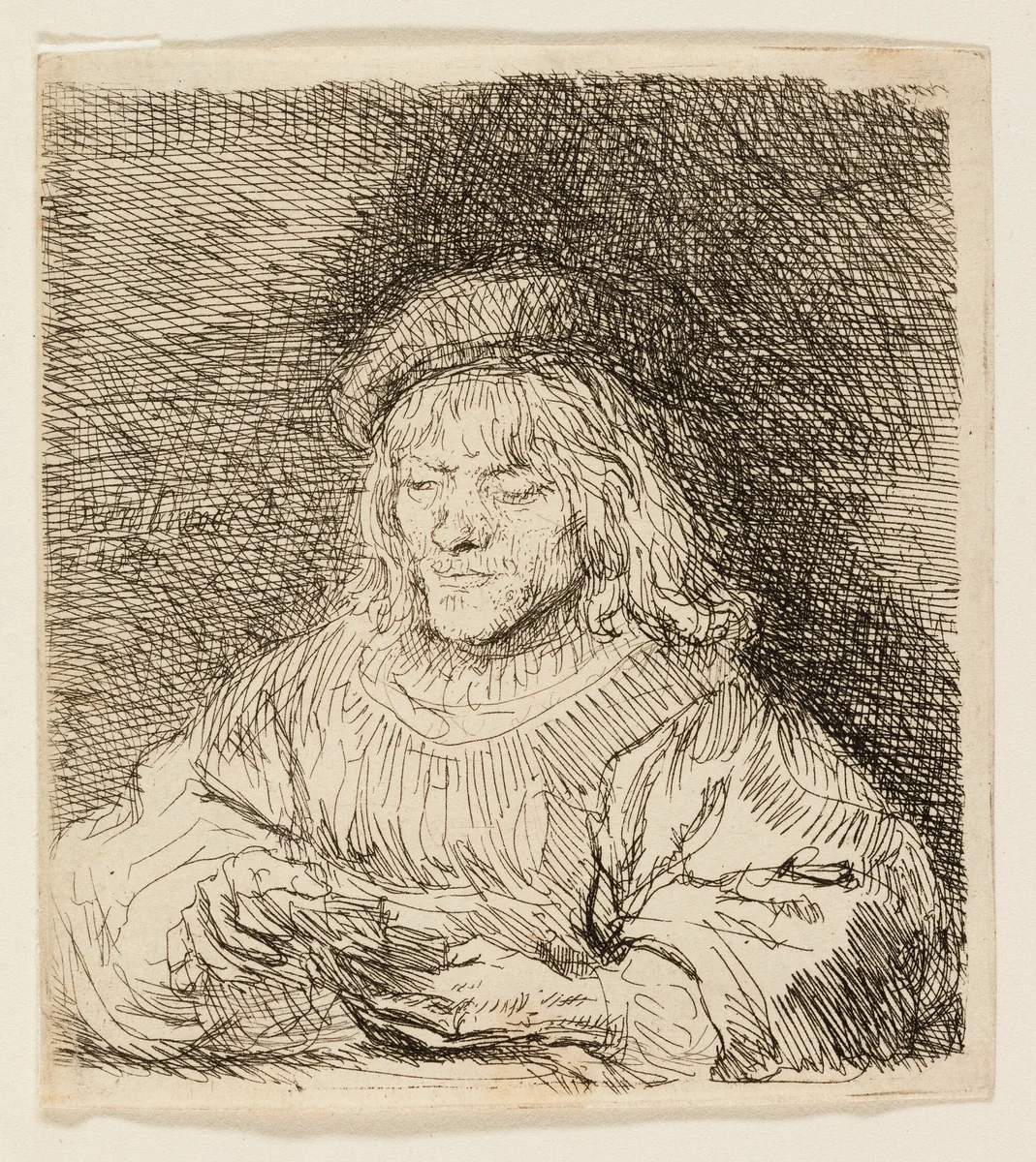 The Card Player by Rembrandt van Rijn, print, 1641