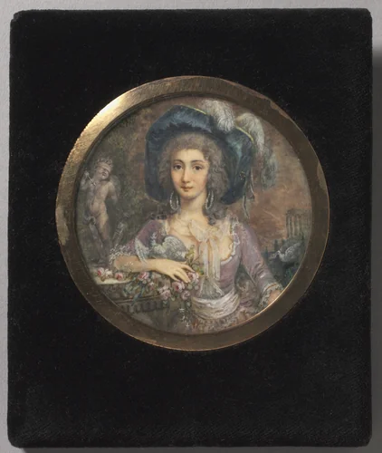 Portrait of Mademoiselle Colombi by Jacques Delusee, painting, 1788