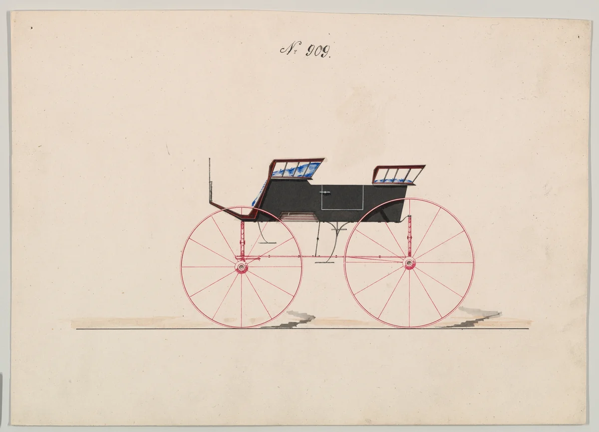 Design for Wagon, no. 909 by Brewster & Co., drawing, 1865-1875