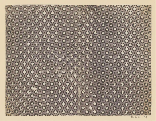 Blad met strooipatroon van uitgespaard bloemmotief by anonymous, print, 1750-1900